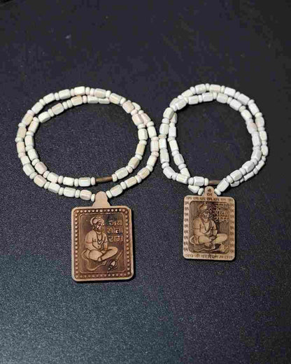 Tulsi Kanthi Mala With Hanuman Pendant for Men Wood Locket Set