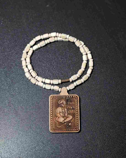 Tulsi Kanthi Mala With Hanuman Pendant for Men Wood Locket Set