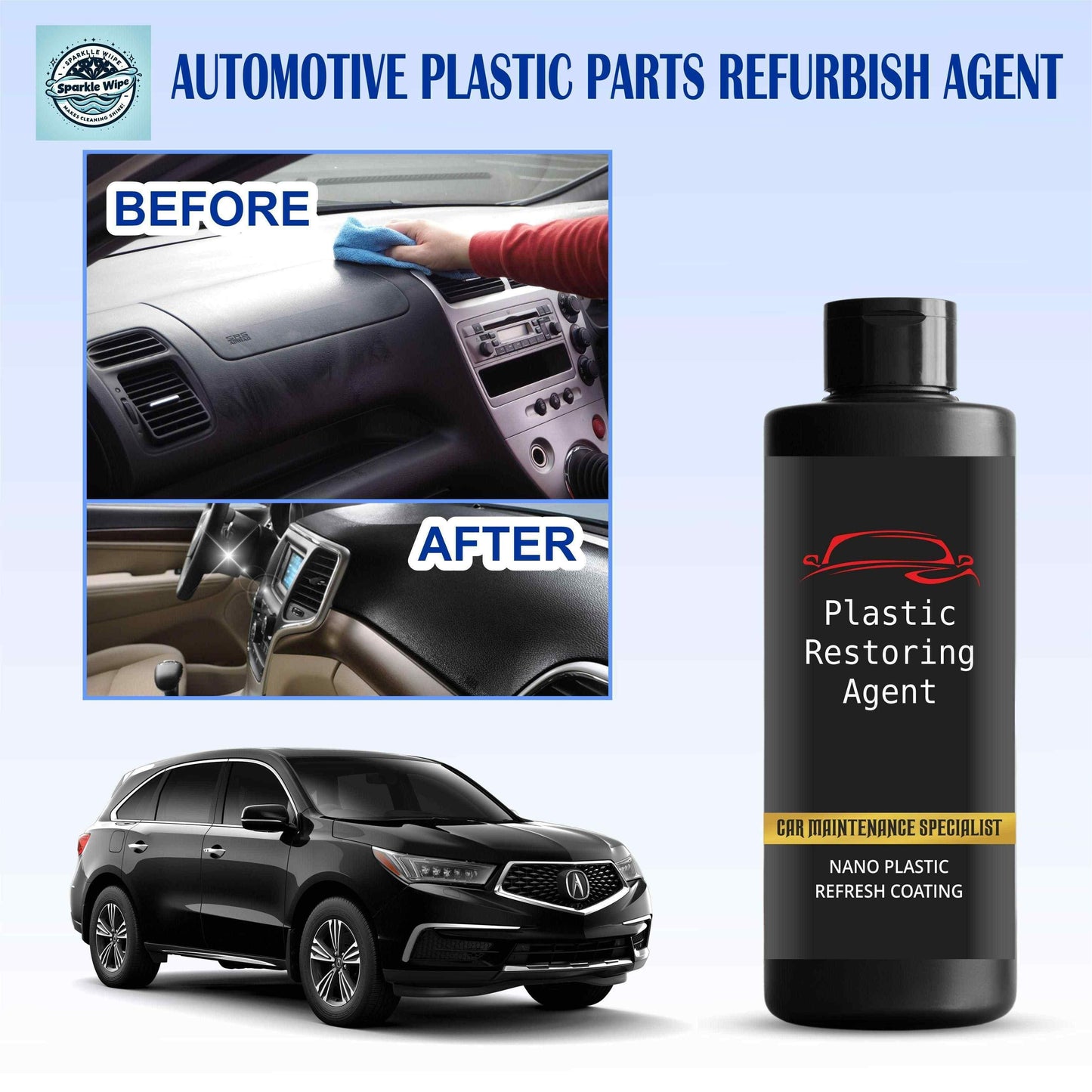 (Buy 1 Get 1 Free) Nano Plastic Revitalizing Coating Agent for Car 100ml